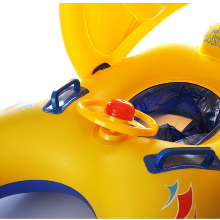 Water Fun Children Sunshade Swimming Circle Yacht, Size: 100x70cm, Yellow Pattern, Blue Marine Fish Pattern, Beige Marine Fish Pattern, Leaf Umbrella Pattern