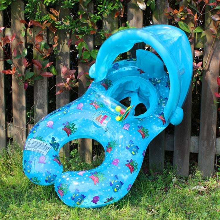 Water Fun Children Sunshade Swimming Circle Yacht, Size: 100x70cm, Yellow Pattern, Blue Marine Fish Pattern, Beige Marine Fish Pattern, Leaf Umbrella Pattern