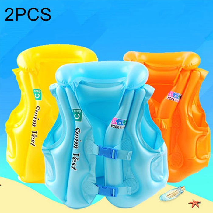 2 PCS C Code Children Float Inflatable Life Jacket Swimsuit, Size: Small, Random Color Delivery, Size: S