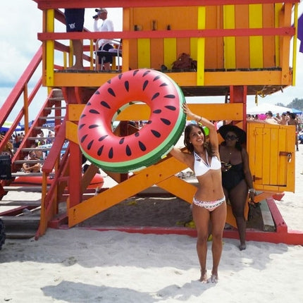 Inflatable Watermelon Shaped Swimming Ring, Inflated Size: 114 x 114cm, Watermelon Ring