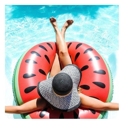 Inflatable Watermelon Shaped Swimming Ring, Inflated Size: 114 x 114cm, Watermelon Ring