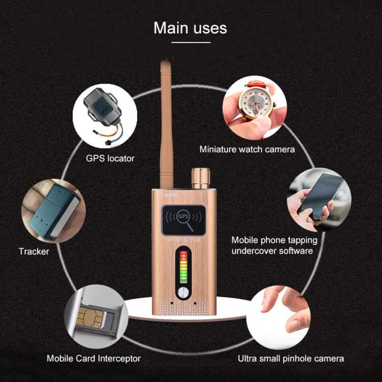 T-6000 GPS Signal Lens RF Tracker WiFi GSM Bug Detector