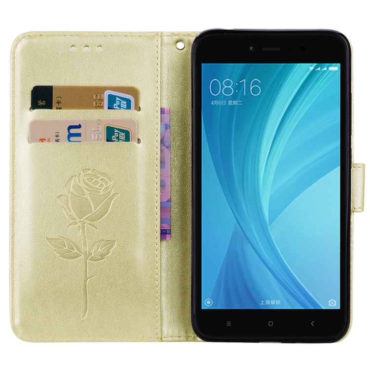 For Xiaomi  Redmi Note 5A Pro / Prime Roses Pressed Flowers Pattern Flip Leather Case with Holder & Card Slots & Wallet