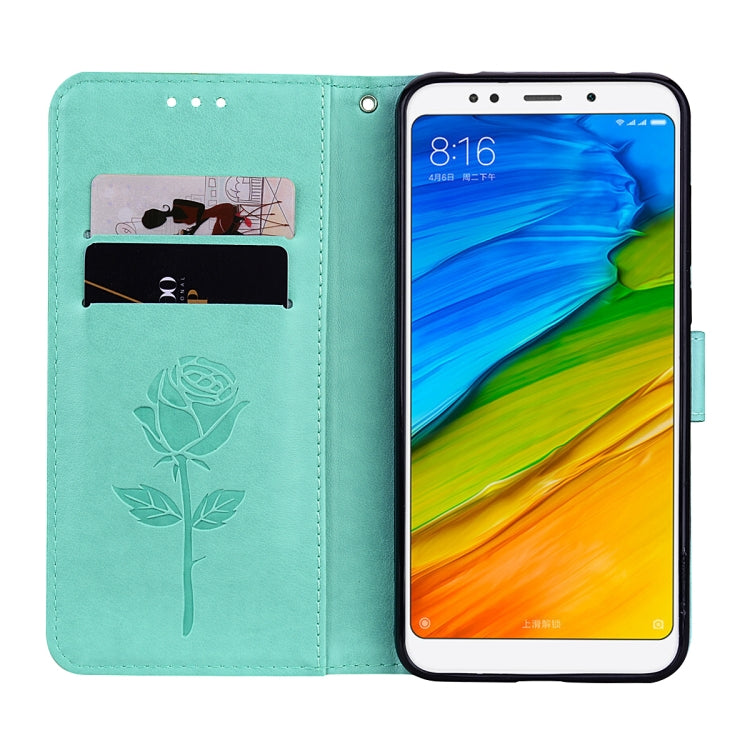 For Xiaomi Redmi 5 Plus Rose Embossed Horizontal Flip Environmental PU Leather Case with Holder & Card Slots & Wallet