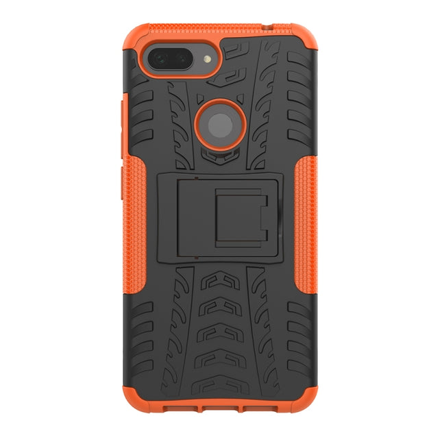 Shockproof  PC + TPU Tire Pattern Case for Xiaomi Mi 8 Lite, with Holder, For Xiaomi Mi 8 Lite