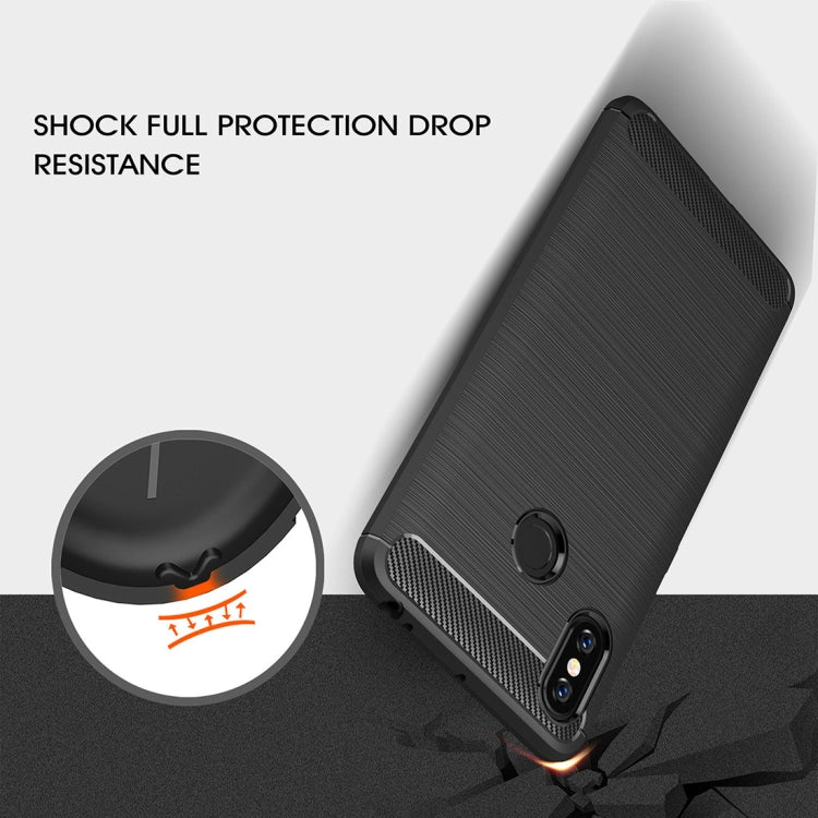 Brushed Texture Carbon Fiber Shockproof TPU Case for Xiaomi Mi Max 3, For Xiaomi Mi Max 3