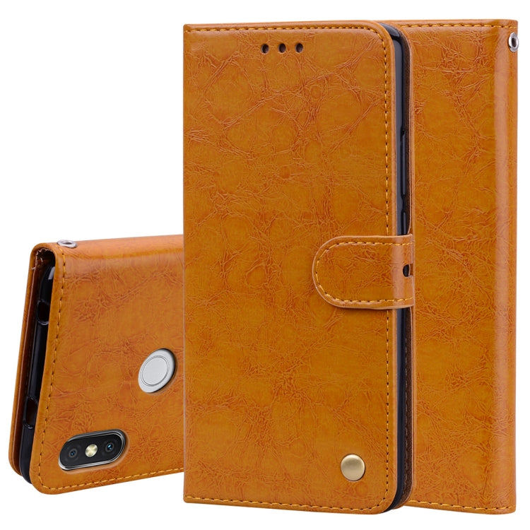 Business Style Oil Wax Texture Horizontal Flip Leather Case for Xiaomi Redmi S2, with Holder & Card Slots & Wallet
