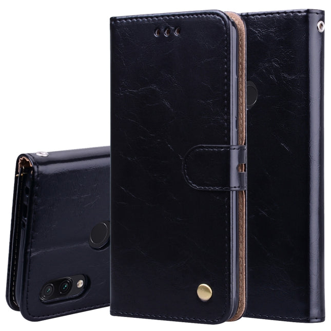 Business Style Oil Wax Texture Horizontal Flip Leather Case for Xiaomi Redmi Note7, with Holder & Card Slots & Wallet