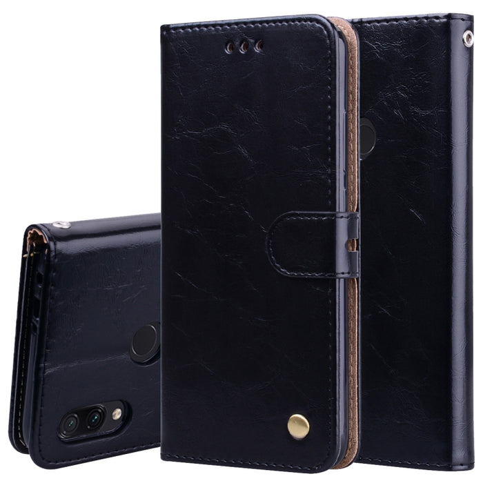 Business Style Oil Wax Texture Horizontal Flip Leather Case for Xiaomi Redmi Note7, with Holder & Card Slots & Wallet, For Xiaomi Redmi Note7