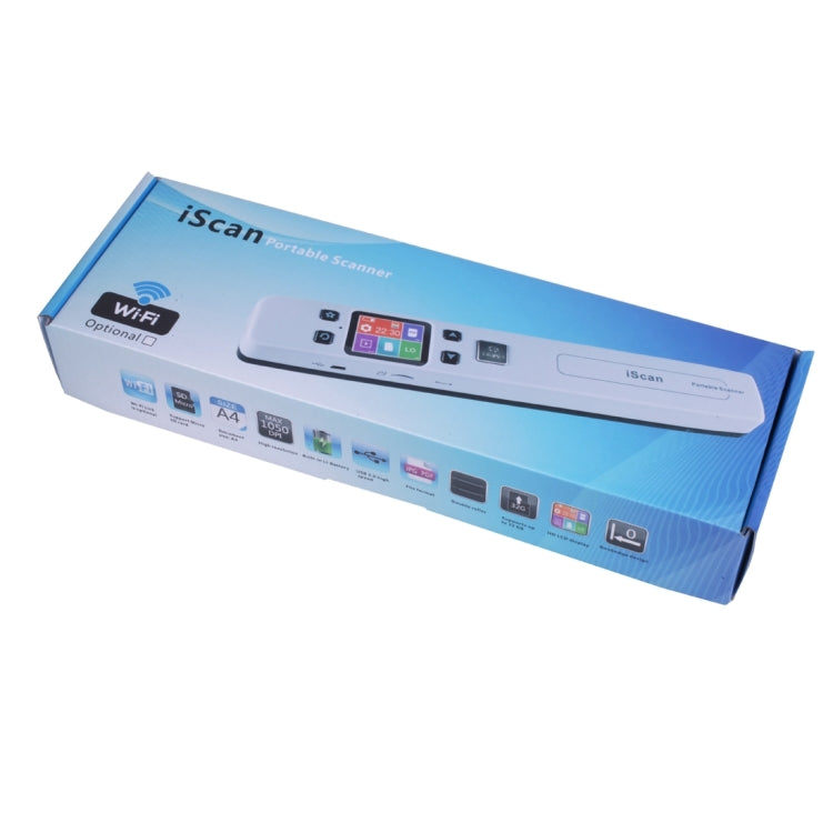 iScan02 Double Roller Mobile Document Portable Handheld Scanner with LED Display,  Support 1050DPI  / 600DPI  / 300DPI  / PDF / JPG / TF, iScan02 Black, iScan02 White