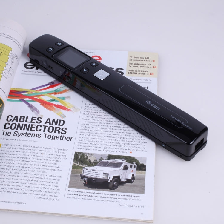 iScan02 Double Roller Mobile Document Portable Handheld Scanner with LED Display,  Support 1050DPI  / 600DPI  / 300DPI  / PDF / JPG / TF, iScan02 Black, iScan02 White