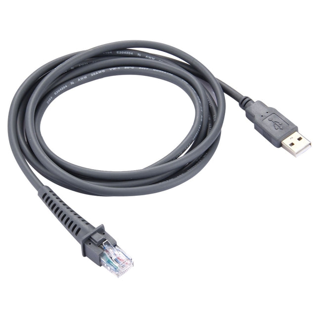 2 m USB-A-Stecker auf RJ45-Scanner-Serielles Datenkabel für Symbol LS2208/2208AP/LS4278, USB-A-Stecker auf RJ45