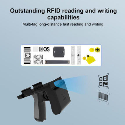 UHF RFID Radio Frequency High Performance Handheld Back Clip Bluetooth Communication Reader, Style: Bluetooth RFID Reading and Writing + One/Two-dimensional Code Scanning