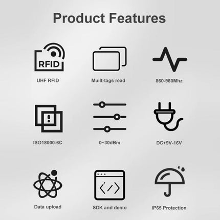UHF Middle Range RFID Integrated Reader Identification Distance 0-5m, Style: Add WiFi Communication, Add WiFi Communication