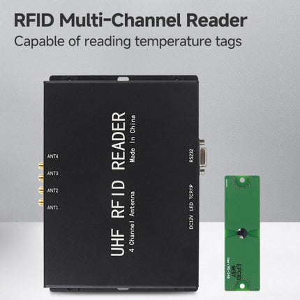 4-Channel UHF RFID Reader Writer, MODBUS Passive Temperature Sensor Reader for Electric Power Monitoring