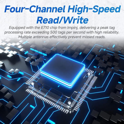 RFID 4-Channel UHF Long-Range Reader, Industrial Access Control & Warehouse Management RFID Reader / Writer