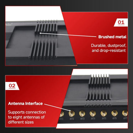 8-Channel RFID Reader / Writer with Impinj E710 Module, Fixed UHF Industrial Long-Range Reader for Warehouse Management, 8-Channel RFID Reader