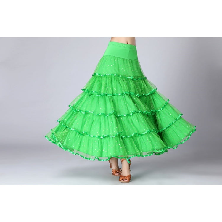 Sequin Swing Modern Dance Long Skirt Competition Costume