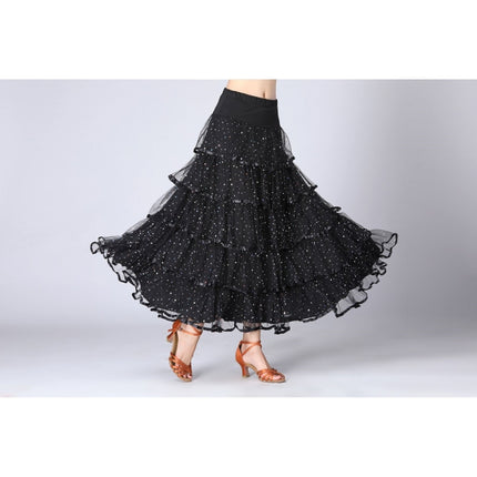 Sequin Swing Modern Dance Long Skirt Competition Costume