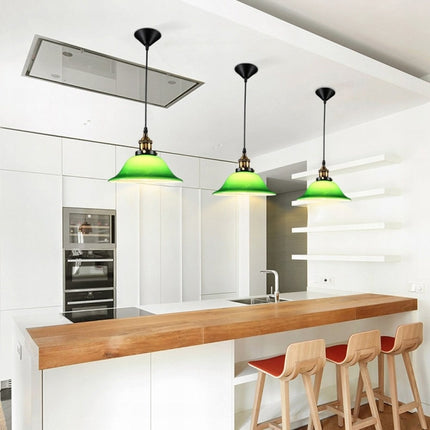 LED Industrial Edison Vintage Style Hanging lamp Green Emerald Glass Pendant Light with E27 Bulb