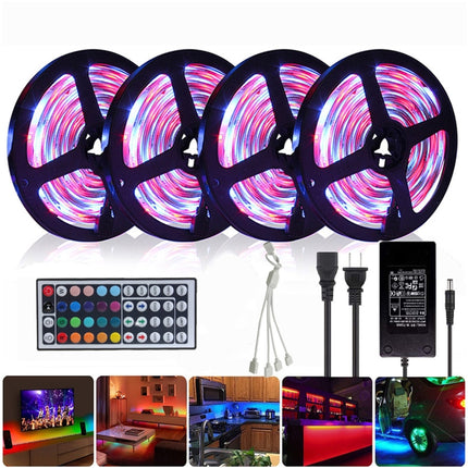5M RGB LED Strip DC 12V SMD 2835 Non-Waterproof Flexible LED Light Tape Ribbon, 44-keys Remote Control, with 44-keys Remote Control