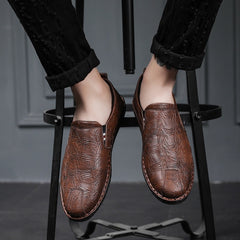 Casual Breathable Round Head Leather Shoes for Men