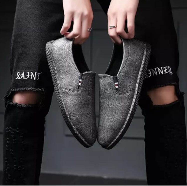 Casual Breathable Round Head Leather Shoes for Men