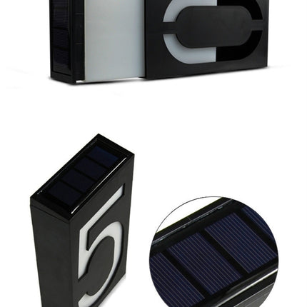 0.36W Solar Powered Wall Mount 6 LEDs Lighting Doorplate Lamp House Number Porch Lights with Solar Pannel(1), -1.0, -2.0, -3.0, -4.0, -5.0, -6.0, -7.0, -8.0, -9.0, 0.0