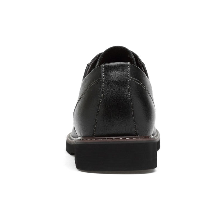 Round Head Solid Color First Layer Cowhide Casual Shoes for Men