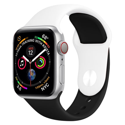 Correa de silicona de dos colores para Apple Watch Series 3, 2 y 1 de 38 mm (blanco y rojo)