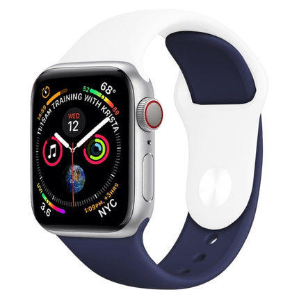 Correa de silicona de dos colores para Apple Watch Series 3, 2 y 1 de 38 mm (blanco y rojo)