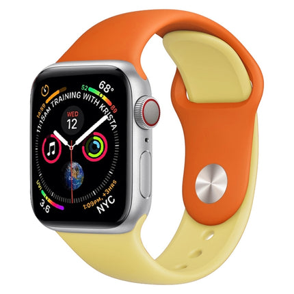 Correa de silicona de dos colores para Apple Watch Series 3, 2 y 1 de 38 mm (blanco y rojo)