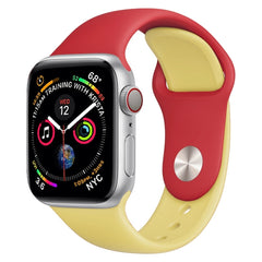 Double Colors Silicone Watch Band for Apple Watch Series 3 & 2 & 1 38mm (White+Red)