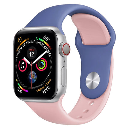 Correa de silicona de dos colores para Apple Watch Series 3, 2 y 1 de 38 mm (blanco y rojo)