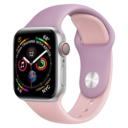 Correa de silicona de dos colores para Apple Watch Series 3, 2 y 1 de 38 mm (blanco y rojo)