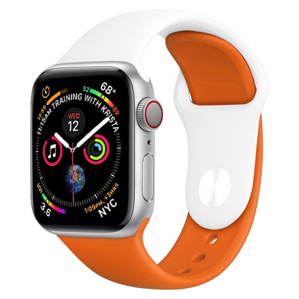 Correa de silicona de dos colores para Apple Watch Series 3, 2 y 1 de 38 mm (blanco y rojo)