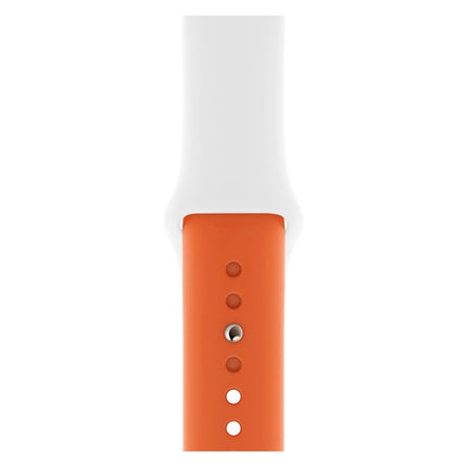 Correa de silicona de dos colores para Apple Watch Series 3, 2 y 1 de 38 mm (blanco y rojo)