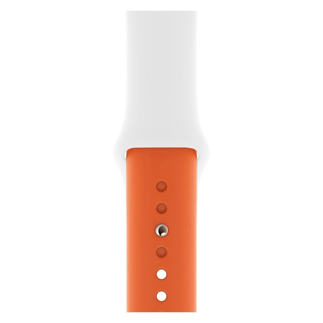 Double Colors Silicone Watch Band for Apple Watch Series 3 & 2 & 1 38mm (White+Red)
