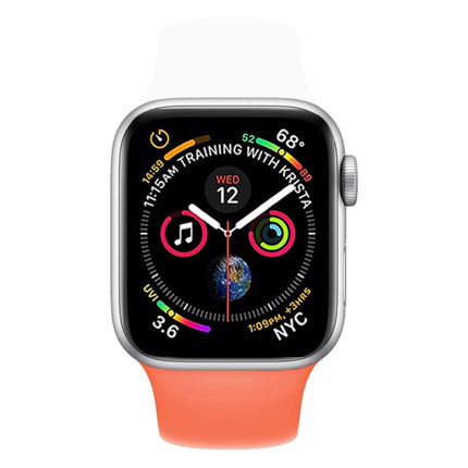Correa de silicona de dos colores para Apple Watch Series 3, 2 y 1 de 38 mm (blanco y rojo)