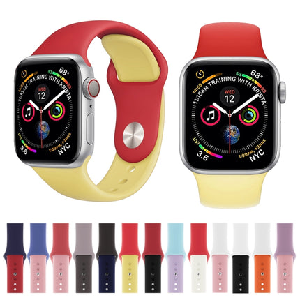 Correa de silicona de dos colores para Apple Watch Series 3, 2 y 1 de 38 mm (blanco y rojo)