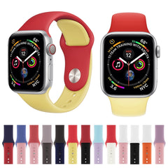 Double Colors Silicone Watch Band for Apple Watch Series 3 & 2 & 1 38mm (White+Red)