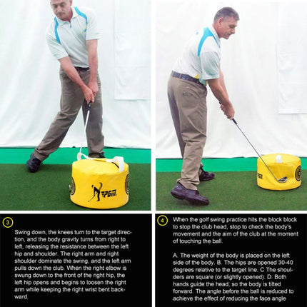 PGM Multi-Function Golf Power Impact Waterproof Practice Training Smash Hit Strike Bag Trainer Exercise Package, Size: 26 x 44cm, HL002 Black, HL002 Yellow