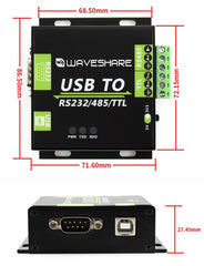 Waveshare USB TO RS232 / RS485 / TTL Industrial Isolated Converter, 15817