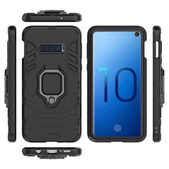 PC + TPU Shockproof Protective Case for Galaxy S10e, with Magnetic Ring Holder