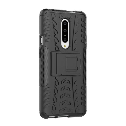 Tire Texture TPU+PC Shockproof Phone Case for OnePlus 7, with Holder, For OnePlus 7