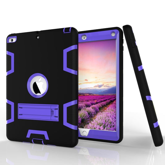 Contrast Color Silicone + PC Shockproof Case for iPad 9.7 inch (2018/2017), with Holder