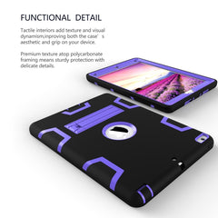 Contrast Color Silicone + PC Shockproof Case for iPad 9.7 inch (2018/2017), with Holder