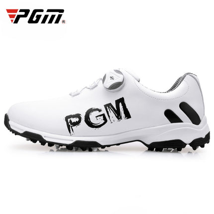 PGM Golf Rotating Buckle Waterproof Microfiber Leather Breathable Non-slip Sneakers for Men(Color:White Green Size:45), 39, 40, 41, 42, 43, 44