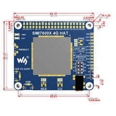 Waveshare 4G / 3G / GNSS HAT for Raspberry Pi, LTE CAT4, for North America, 4G / 3G / GNSS HAT