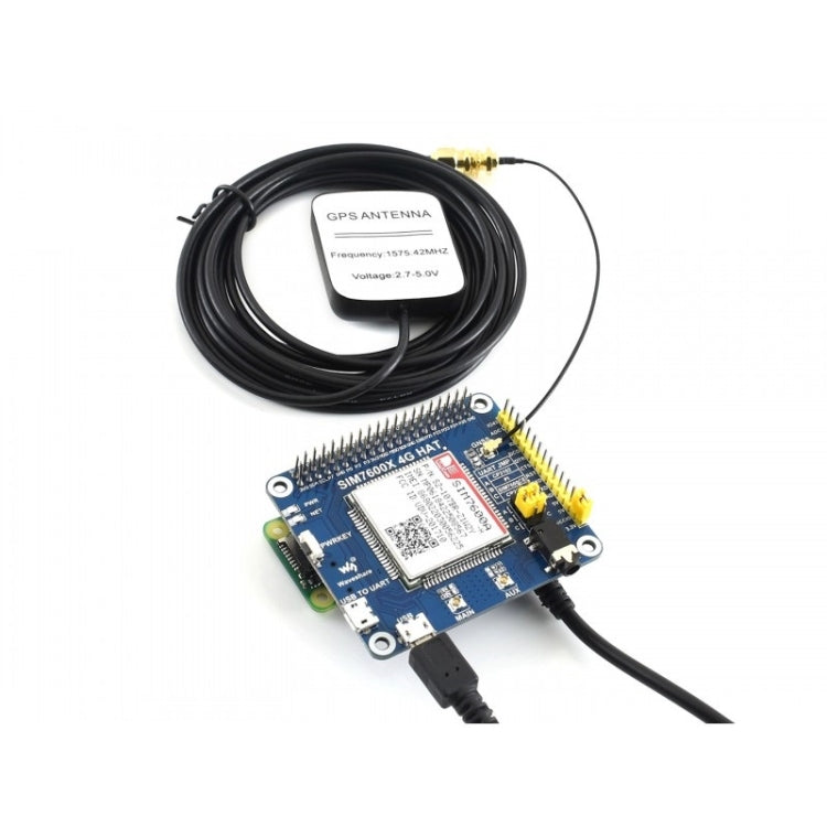 Waveshare 4G / 3G / GNSS HAT for Raspberry Pi, LTE CAT4, for North America, 4G / 3G / GNSS HAT